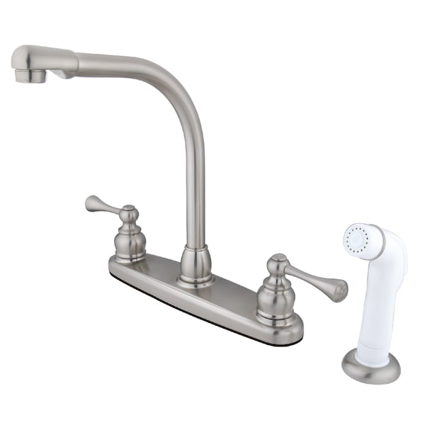 8" Centerset Kitchen Faucet, Brushed Nickel